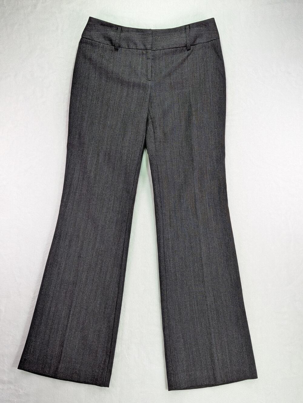 Apt. 9 Ava Gray Wide Leg Dress Pants Trousers Y2K Vintage Mid Rise Size 4